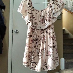 Off-the-shoulder Flower Romper